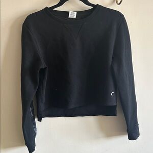 Black Crewneck Cropped Sweatshirt - Unbranded